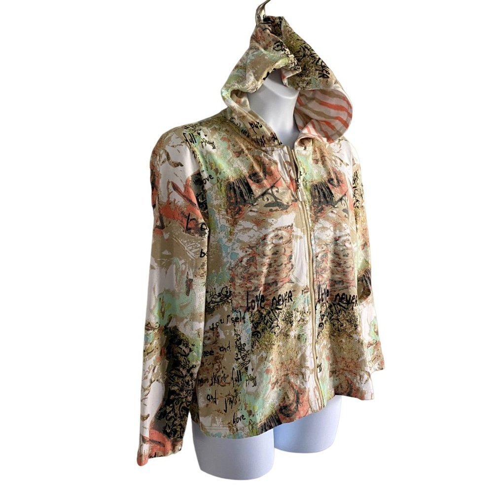 Onque Casuals Love Yourself Full Zip Lightweight Hoodie Women's XL - Picture 5 of 10